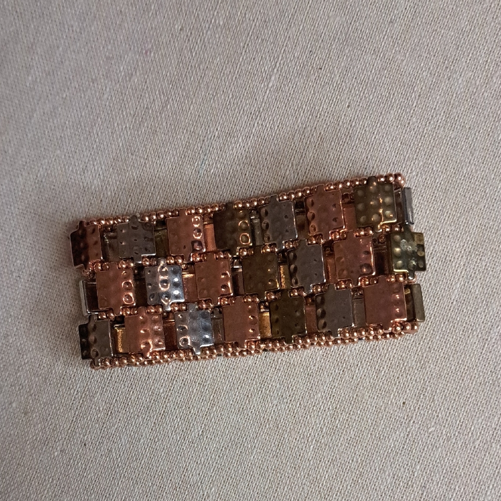 Copper and Silver Tone Metal Bracelet
